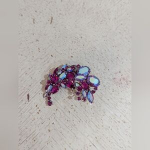 Fuchsia Crystal Cluster Brooch - Women's Jewelry